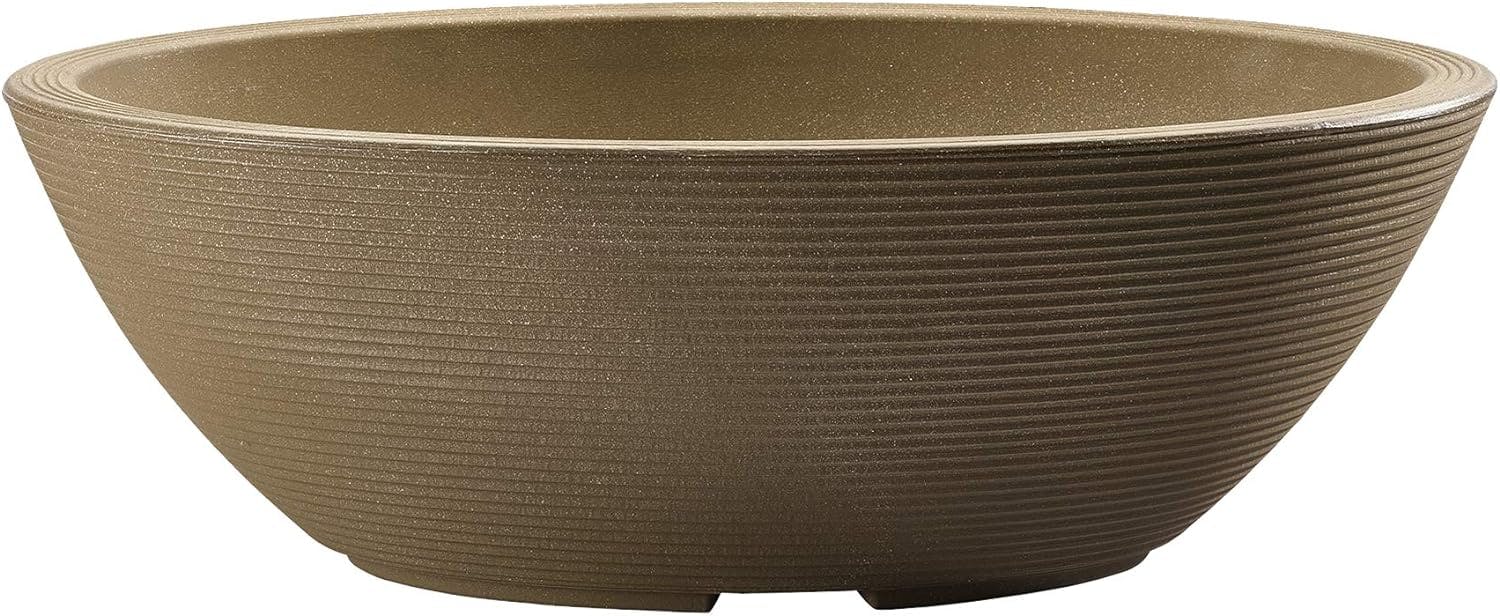 Mocha Double-Walled Oval Planter for Indoor & Outdoor, 24" x 17"