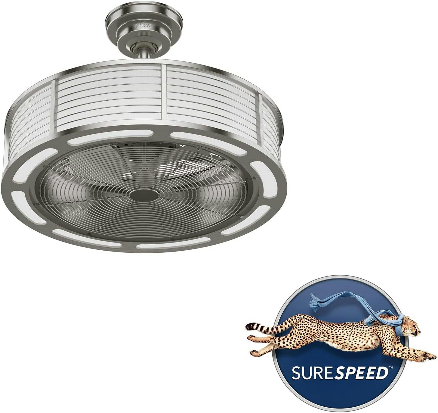 Tunley 22" Brushed Nickel LED Ceiling Fan with Wall Control