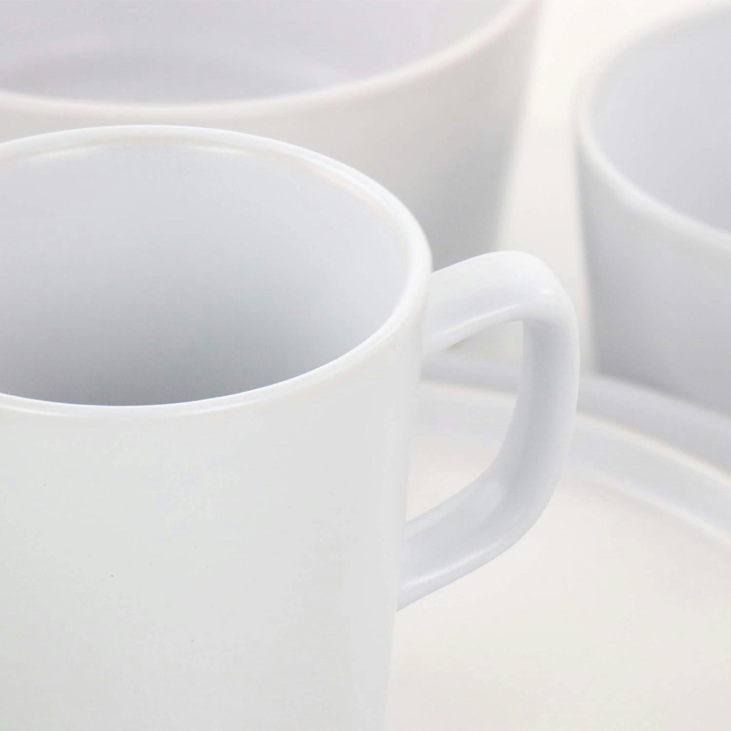 Elama Luxmatte 20-Piece Minimalist White Ceramic Dinnerware Set