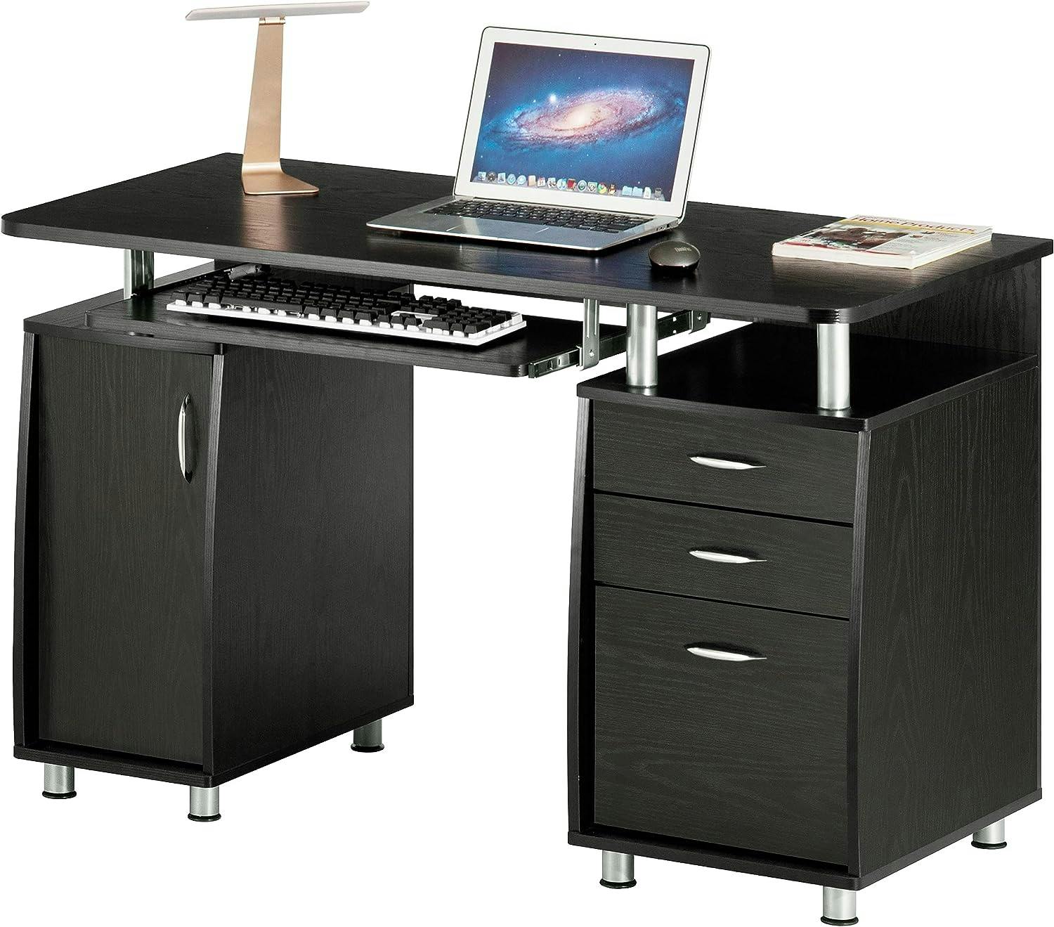 Espresso 52" Workstation Desk with Storage and Keyboard Tray