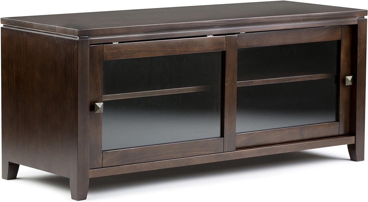 Cosmopolitan Mahogany Brown Solid Wood TV Stand with Cabinet