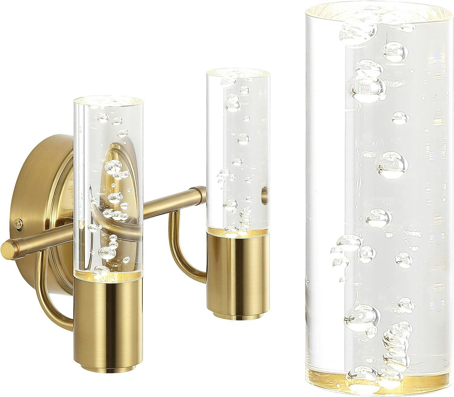Bolha 10.75" Brass Gold Minimalist LED Vanity Light