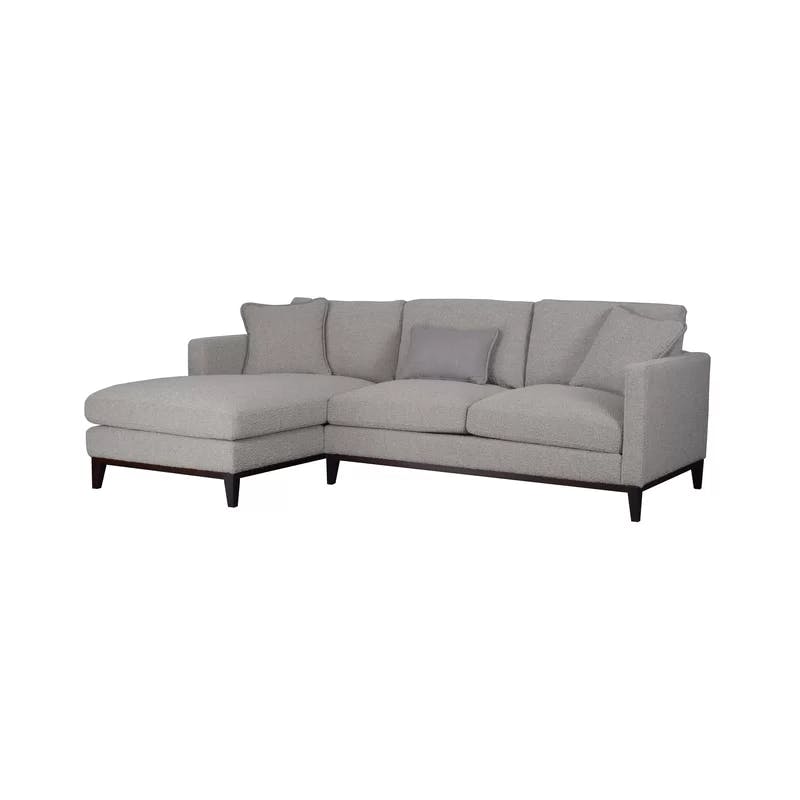Burbank Tweed Grey Sectional Sofa with Removable Cushions