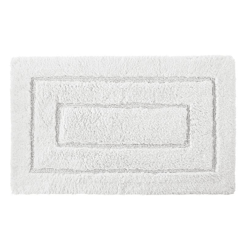 Plush Elegance White Cotton 24" x 40" Bath Rug