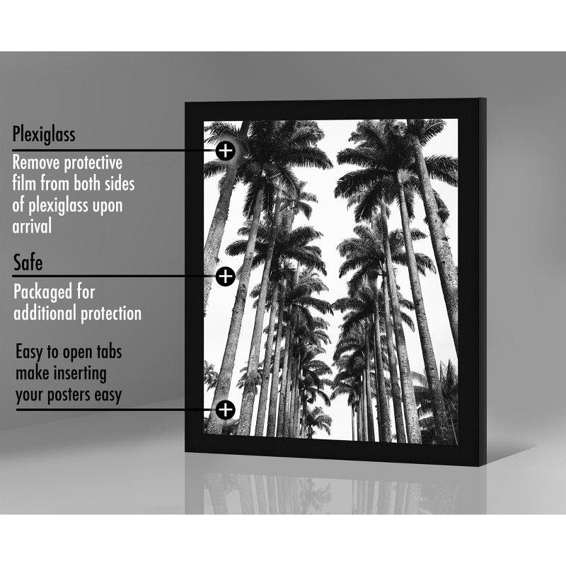 Gallery-Style Black Poster Frame with Polished Plexiglass