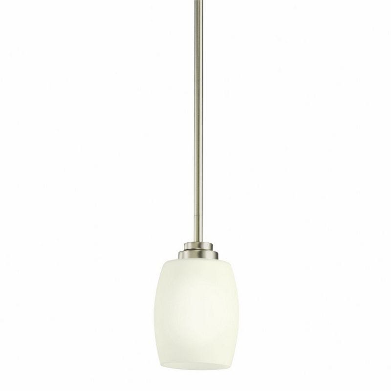 Eileen Mini Pendant Light in Distressed Bronze with Cream Glass Shade