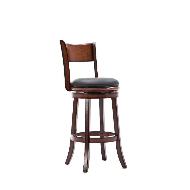 Palmetto 29" Brandy Brown Leather Swivel Counter Height Barstool