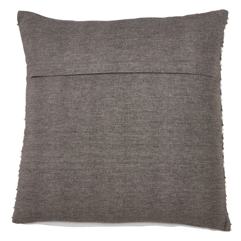 Earthy Neutral Pleated Cotton 27" Square Throw Pillow