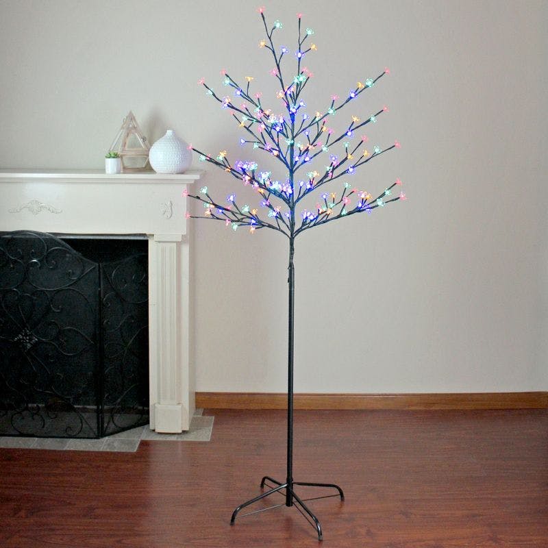 Cherry Blossom LED Topiary Tree with Multicolor Lights - 72" Outdoor Decor