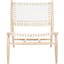 Transitional Beige and White Leather Woven 26'' Accent Chair