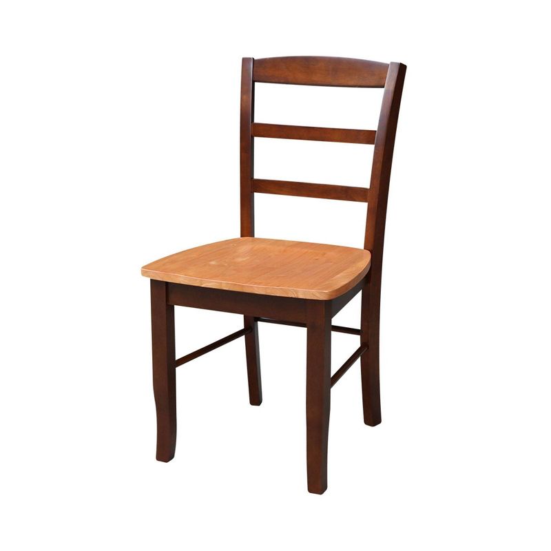Elegant Black Wood Ladderback Side Chair Set of 2