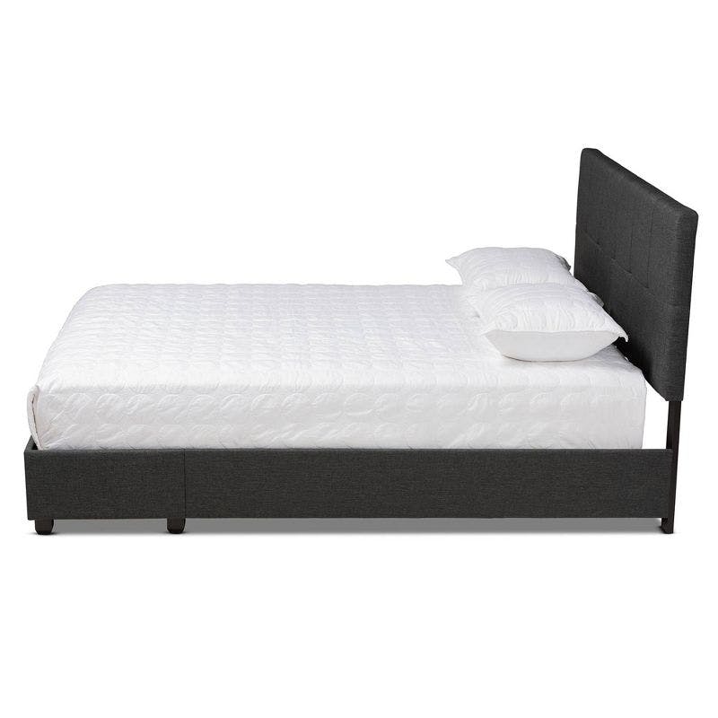 Modern Elegance Charcoal Grey King Upholstered Storage Bed with Tufted Headboard