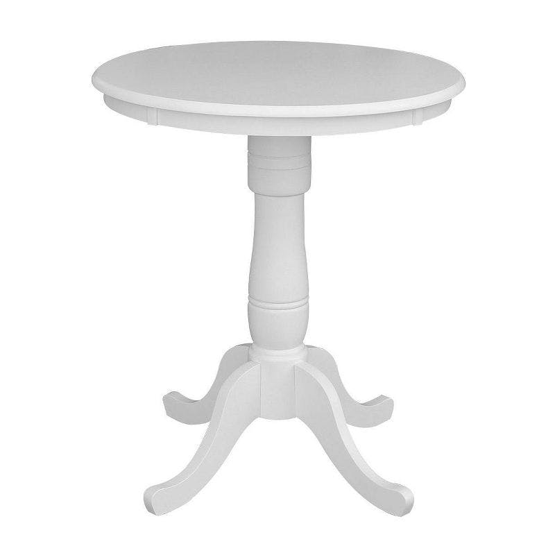 Casual Round Wood Extendable Counter Height Dining Table, White