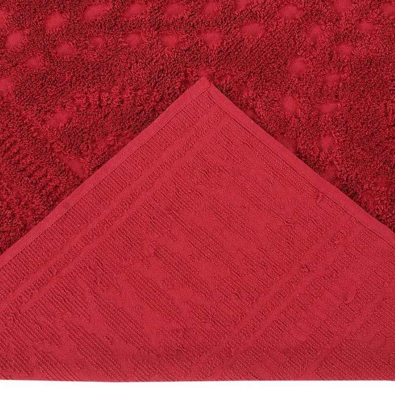 Burgundy Cotton Full/Double Reversible Tufted Bedspread
