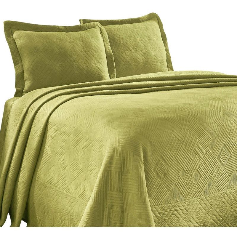 Sweet Pea Geometric Jacquard Cotton Queen Bedspread Set