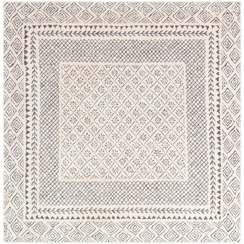 Global Oasis Gray Square Synthetic Area Rug, 79x79