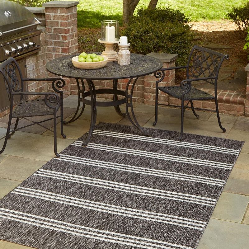 Charcoal Chic Easy-Care Synthetic 13' Square Outdoor Rug