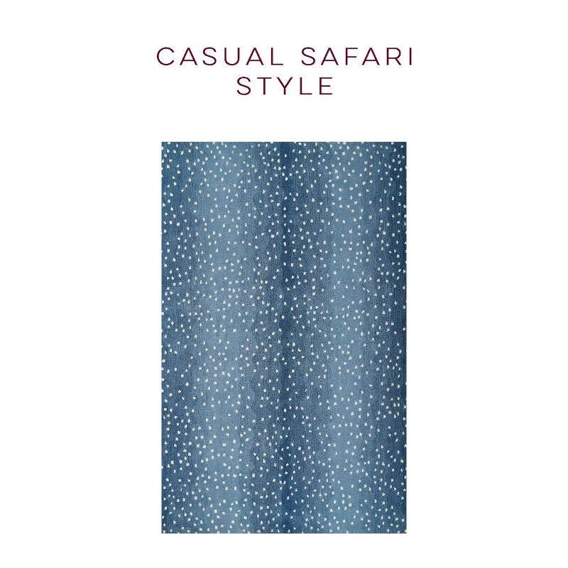 Savannah Whimsy Hand-Tufted Wool Rectangular Rug in Blue