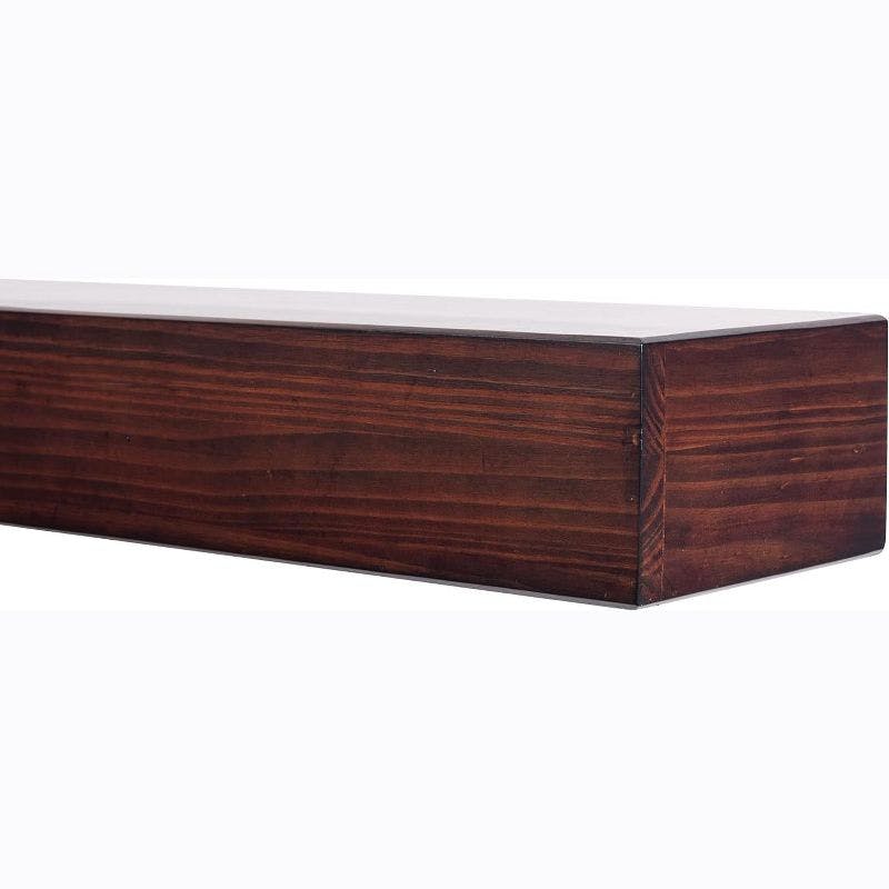 Austin 72" Cinnamon Pine Wood Floating Mantel Shelf