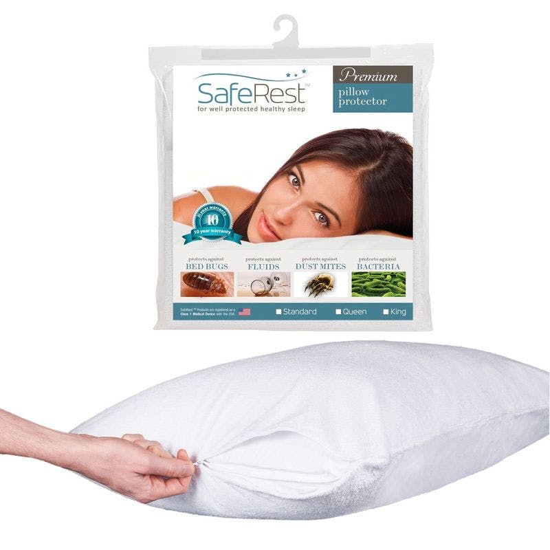 Premium King-Size Hypoallergenic Cotton Terry Pillow Protector