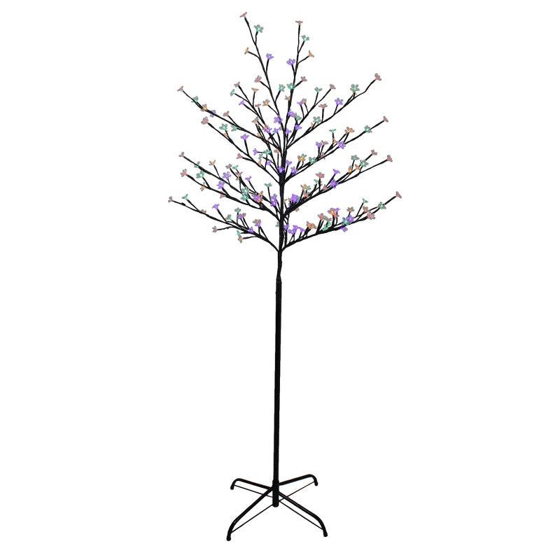 Cherry Blossom LED Topiary Tree with Multicolor Lights - 72" Outdoor Decor