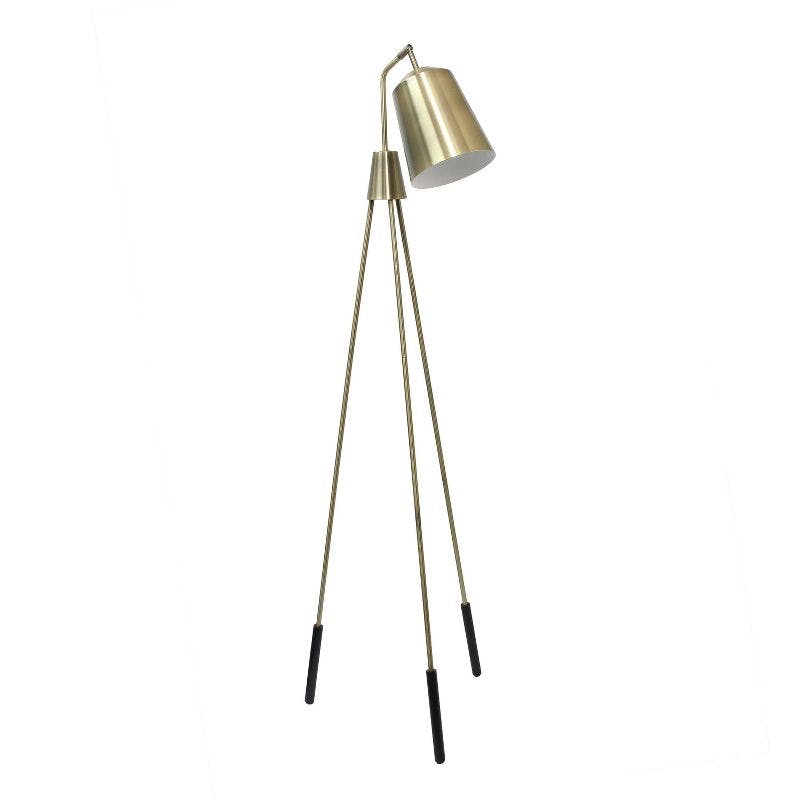 Adjustable Black Tripod Floor Lamp with Spotlight Shade