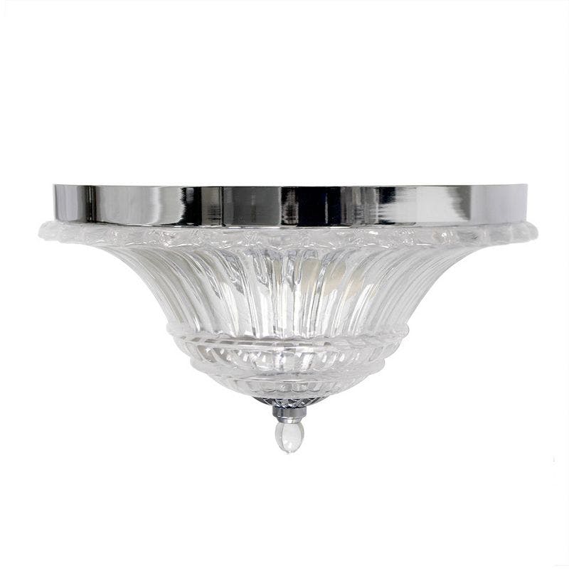 Elegant Blossom Chrome Glass 2-Light Flush Mount Ceiling Fixture