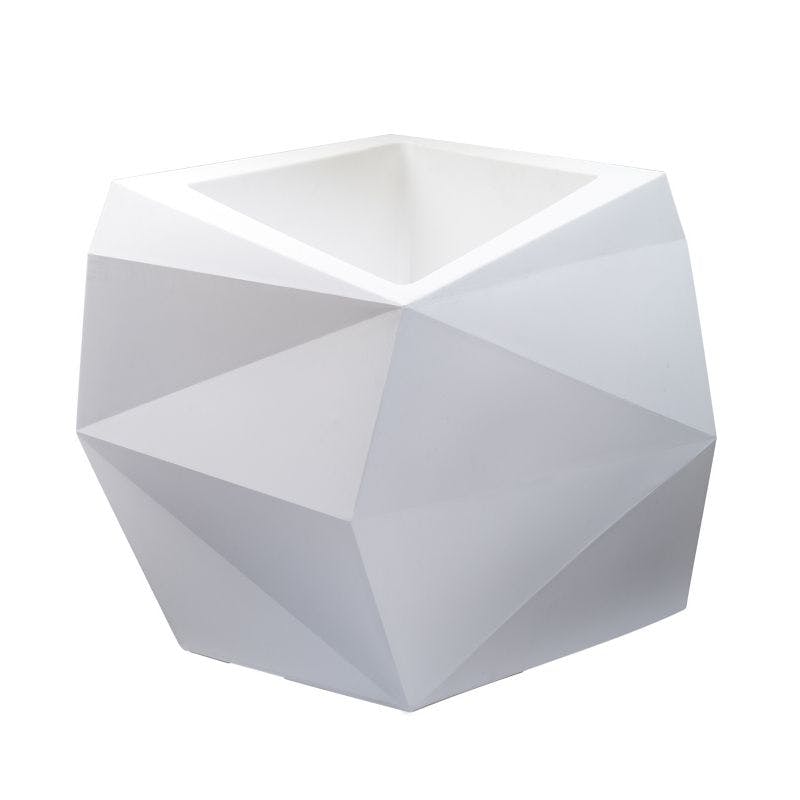 Alpine White Origami-Inspired Polyethylene Outdoor Planter