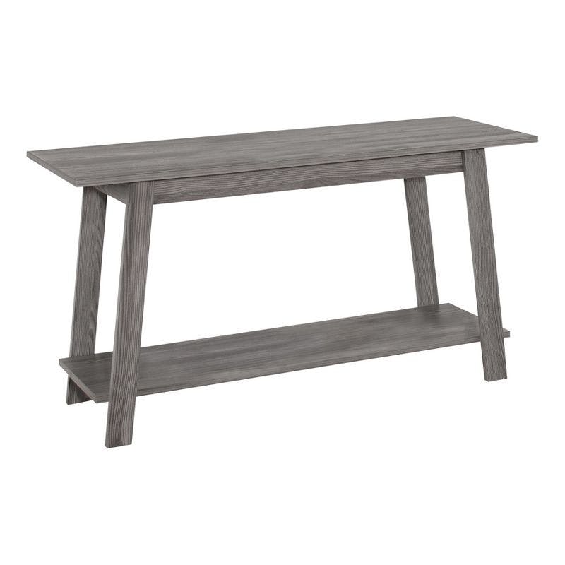Transitional 42" Gray Laminate TV Stand with Open Shelving