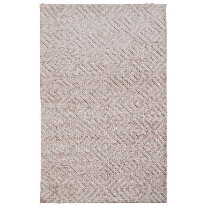 Ivory Cotton-Synthetic 8' x 10' Easy Care Rectangular Rug