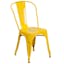 Vintage Bistro-Style Yellow Steel Stackable Side Chair