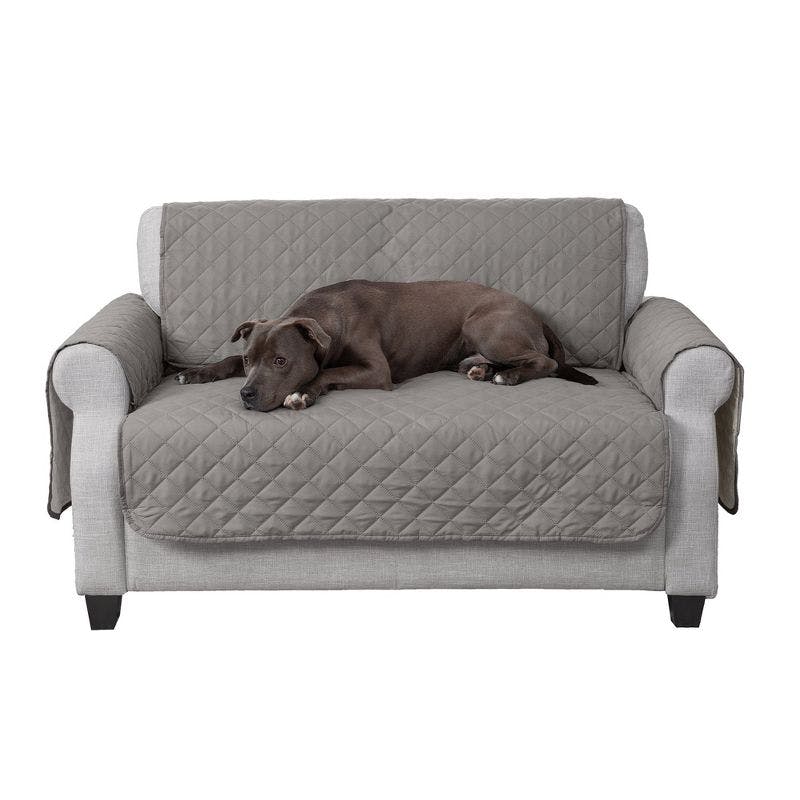 Gray/Mist Reversible Pinsonic Quilted Pet Loveseat Protector