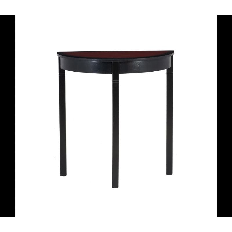 Transitional Black Cherry Demilune Console Table - Compact Elegance