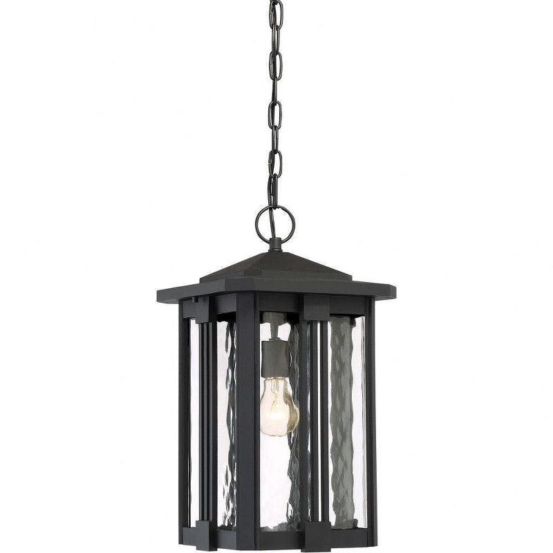 Everglade Modern Black Outdoor Pendant Light with Clear Water Glass