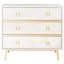 Katia White Wash and Gold 3-Drawer Transitional Chest