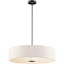 Transitional 24" Black and White Drum Pendant with Glass Diffuser