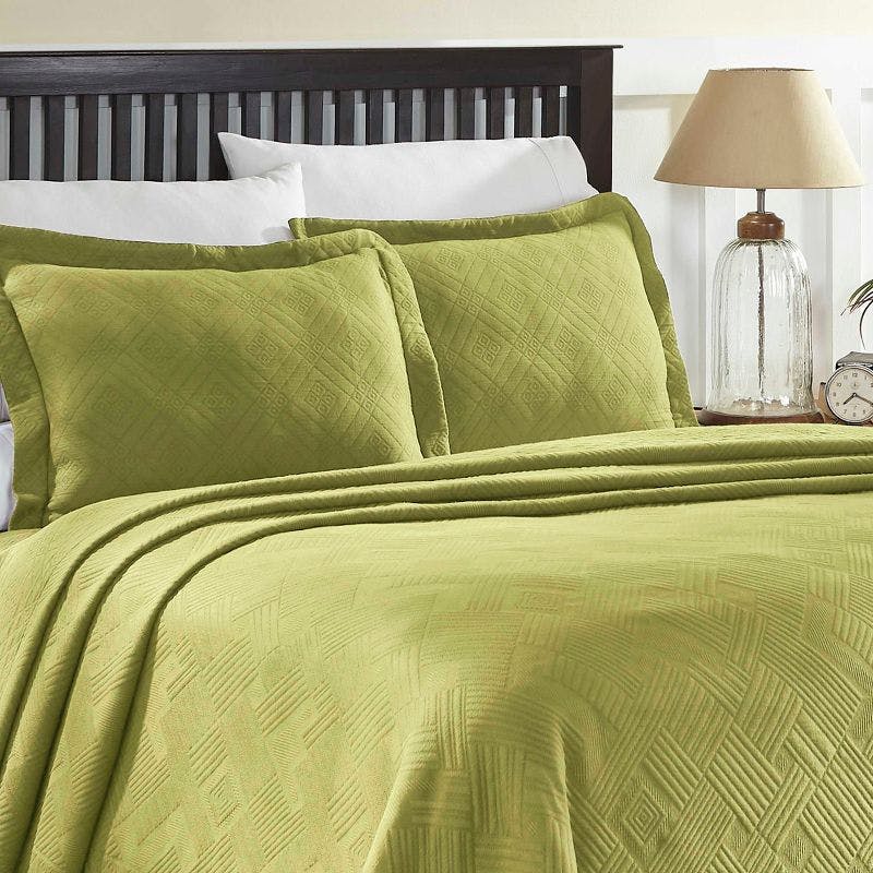 Sweet Pea Geometric Jacquard Cotton Queen Bedspread Set