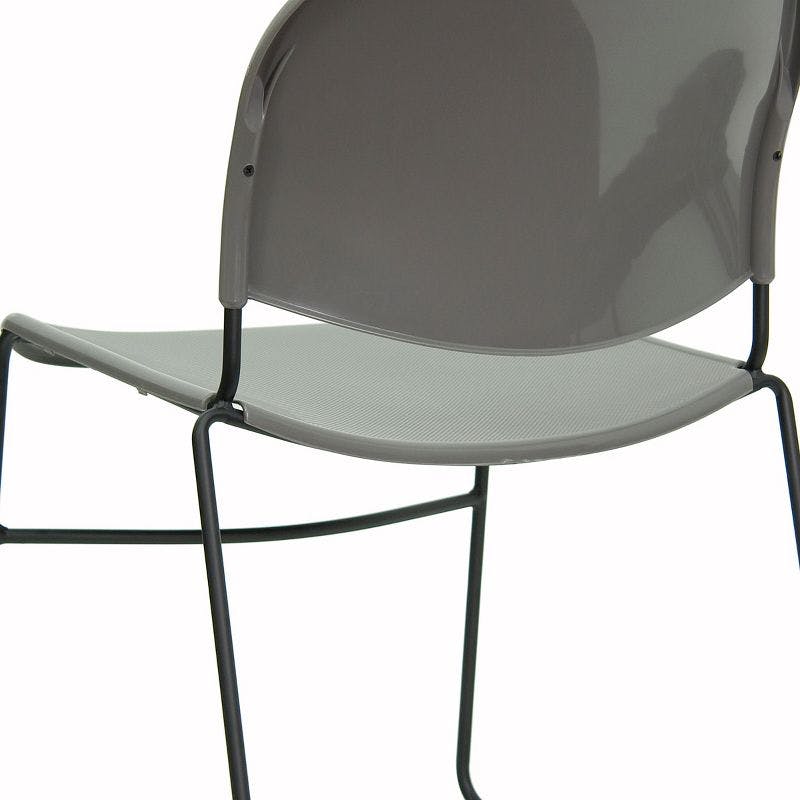 ErgoFlex Gray Plastic and Black Metal Stackable Side Chair