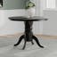 Elegant 42" Black Round Solid Wood Pedestal Dining Table