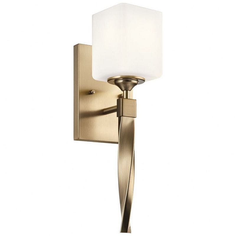 Champagne Bronze 5'' Dimmable Wall Sconce with Satin Etched Opal Glass
