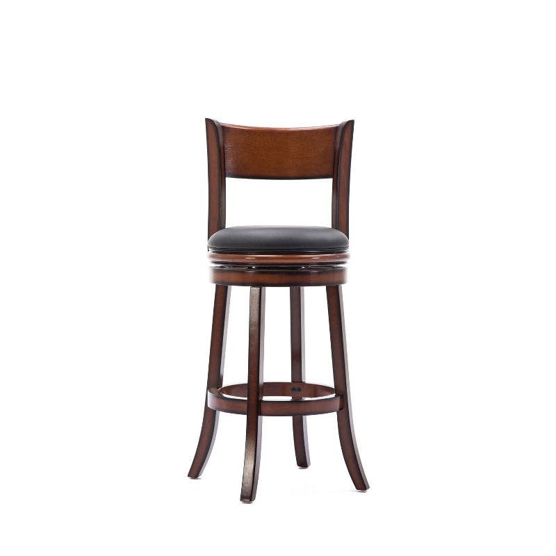 Palmetto 29" Brandy Brown Leather Swivel Counter Height Barstool