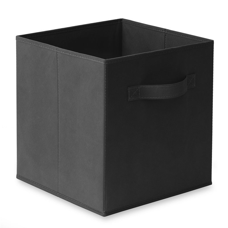Lightweight Collapsible Fabric Cube Organizer for Kids, 11" Black