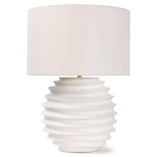 Regina White Linen Shade Steel Base Table Lamp with 3-Way Switch