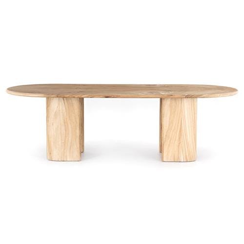 Elegant Guanacaste Wood Oval Dining Table in Rich Brown