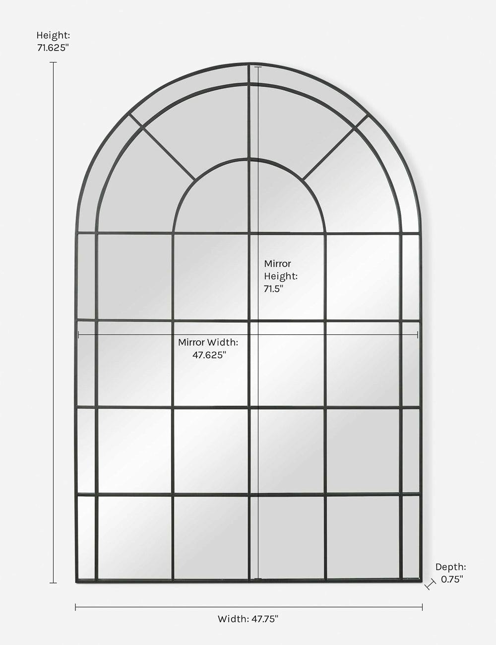 Grantola Transitional Full-Length Black Wood Mirror
