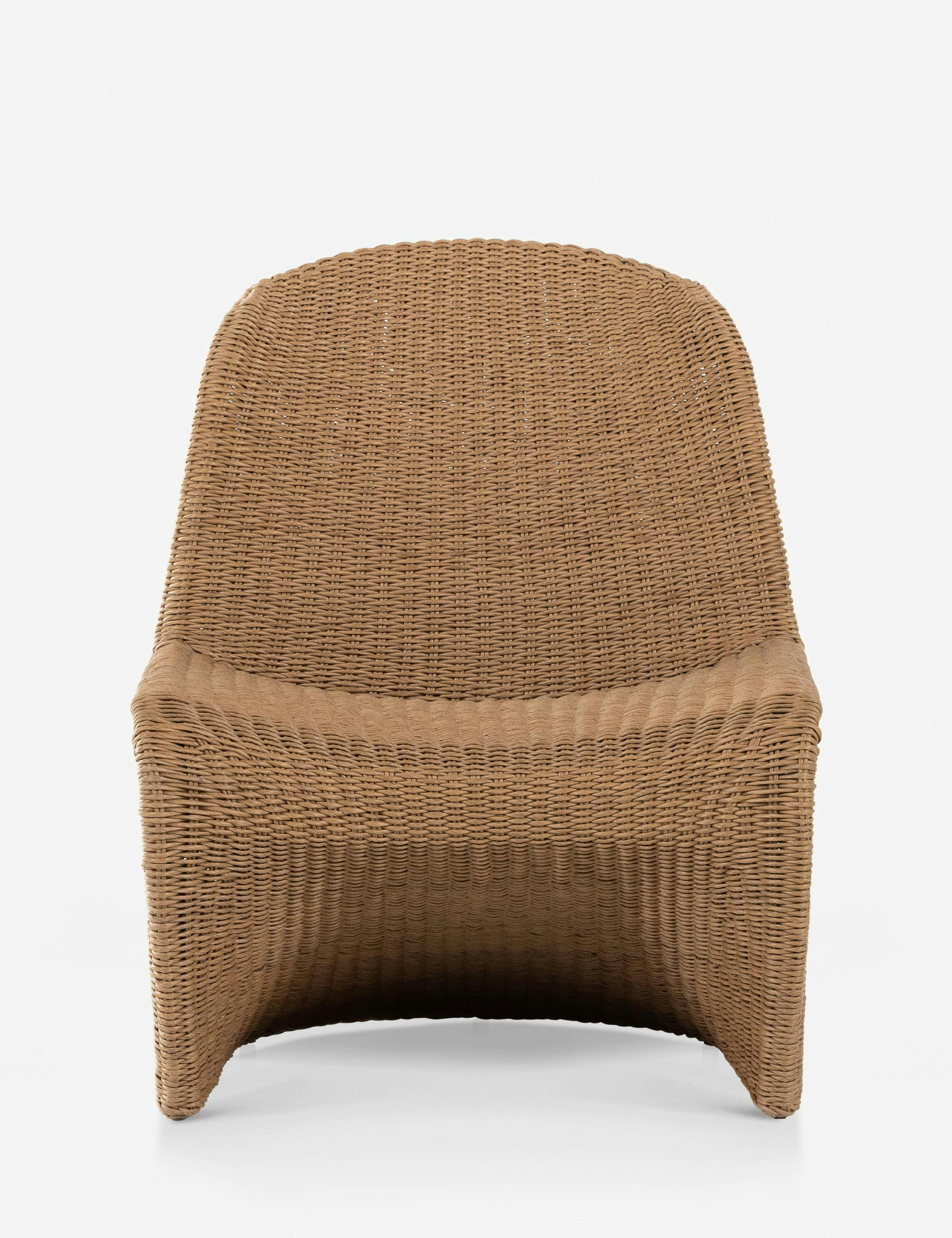 Sleek Vintage Natural Wicker 28" Outdoor Accent Chair