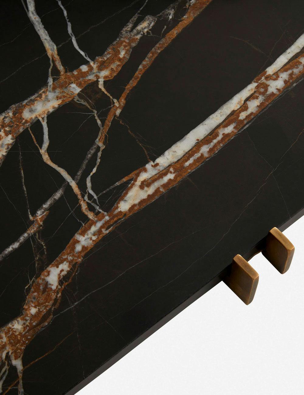 Lockhart Rectangular Metal Base Tray with Bengal Marble