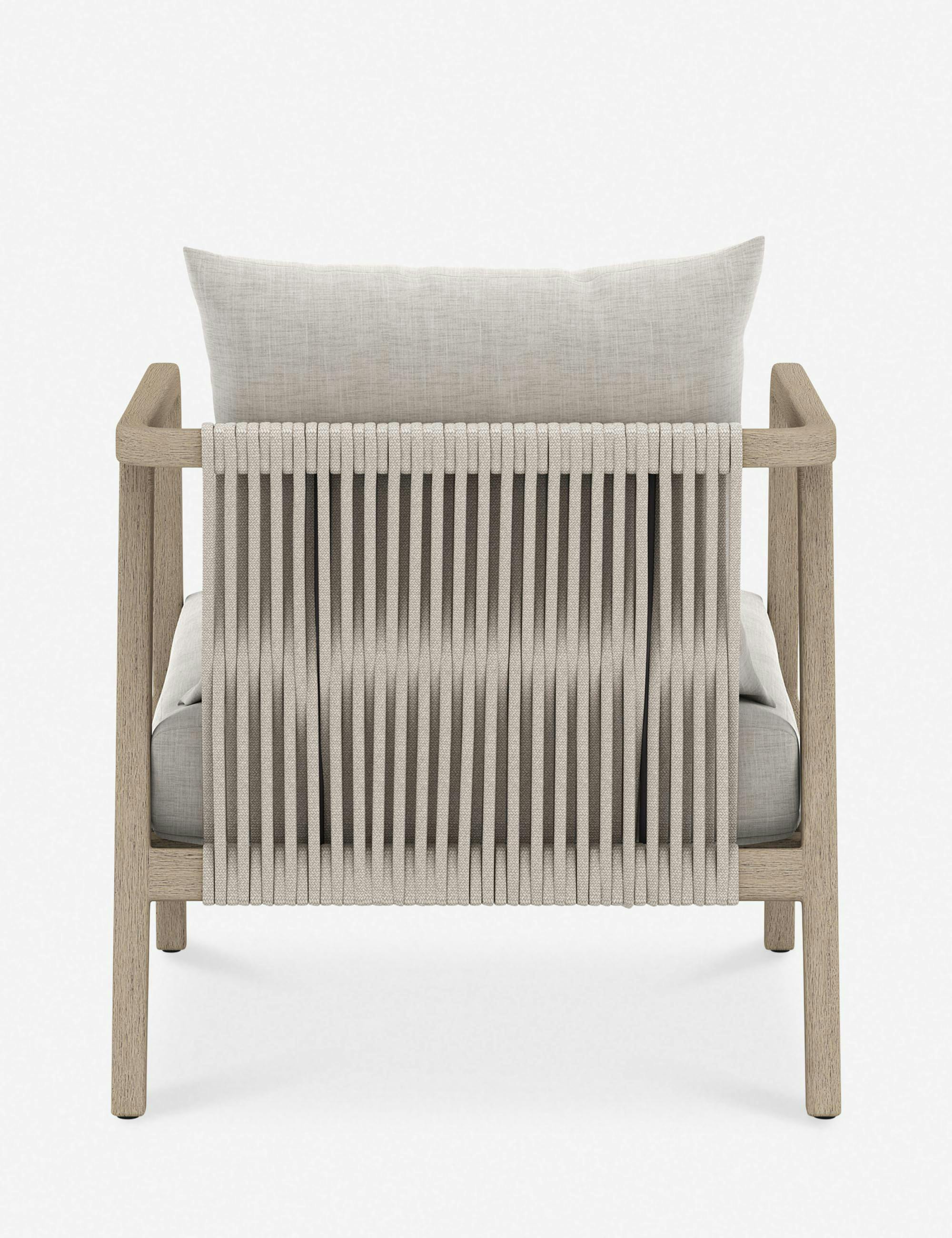 Contemporary Brown Woven Rope Outdoor Accent Chair