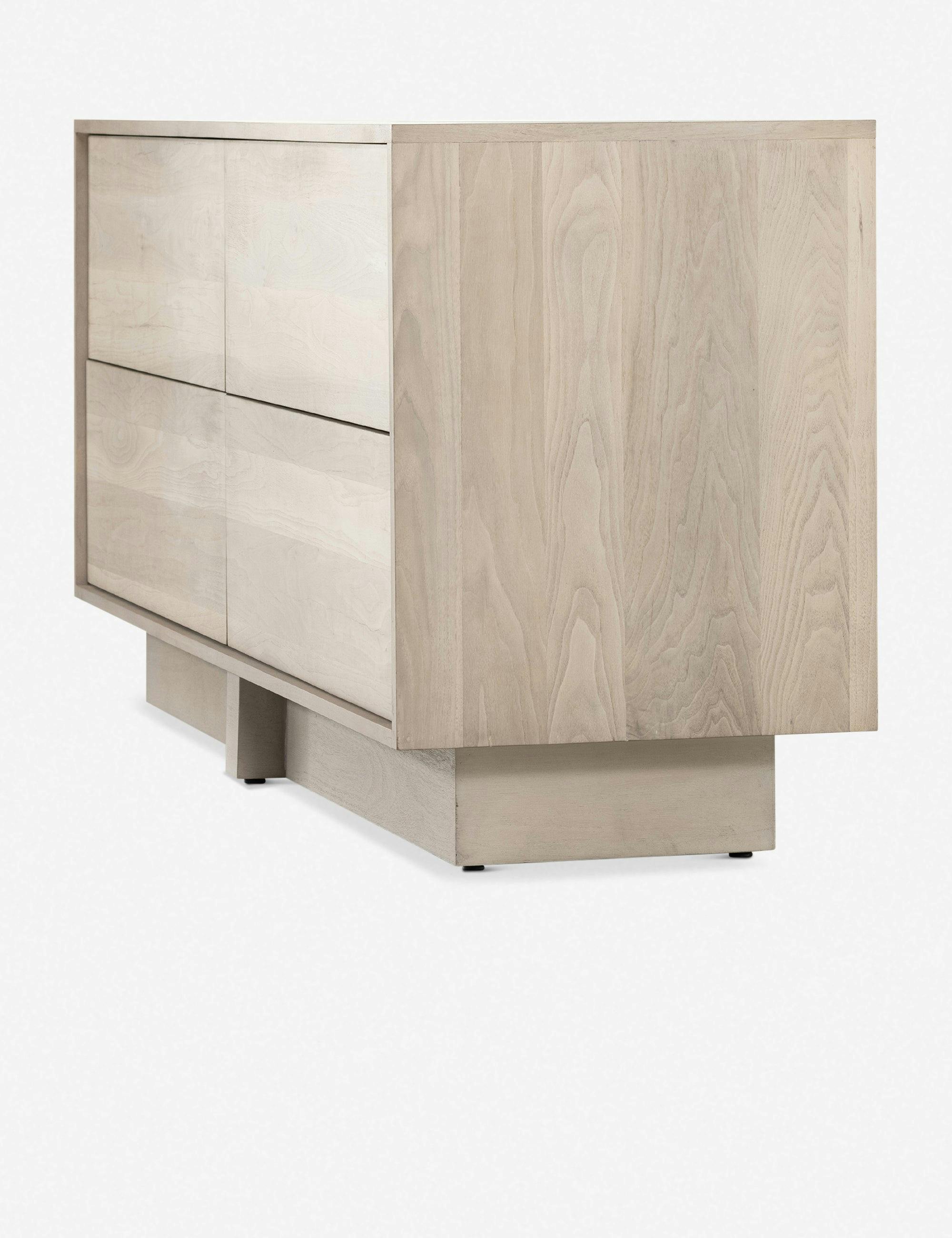 Ashen Walnut Contemporary 4-Drawer Dresser with Plinth Base