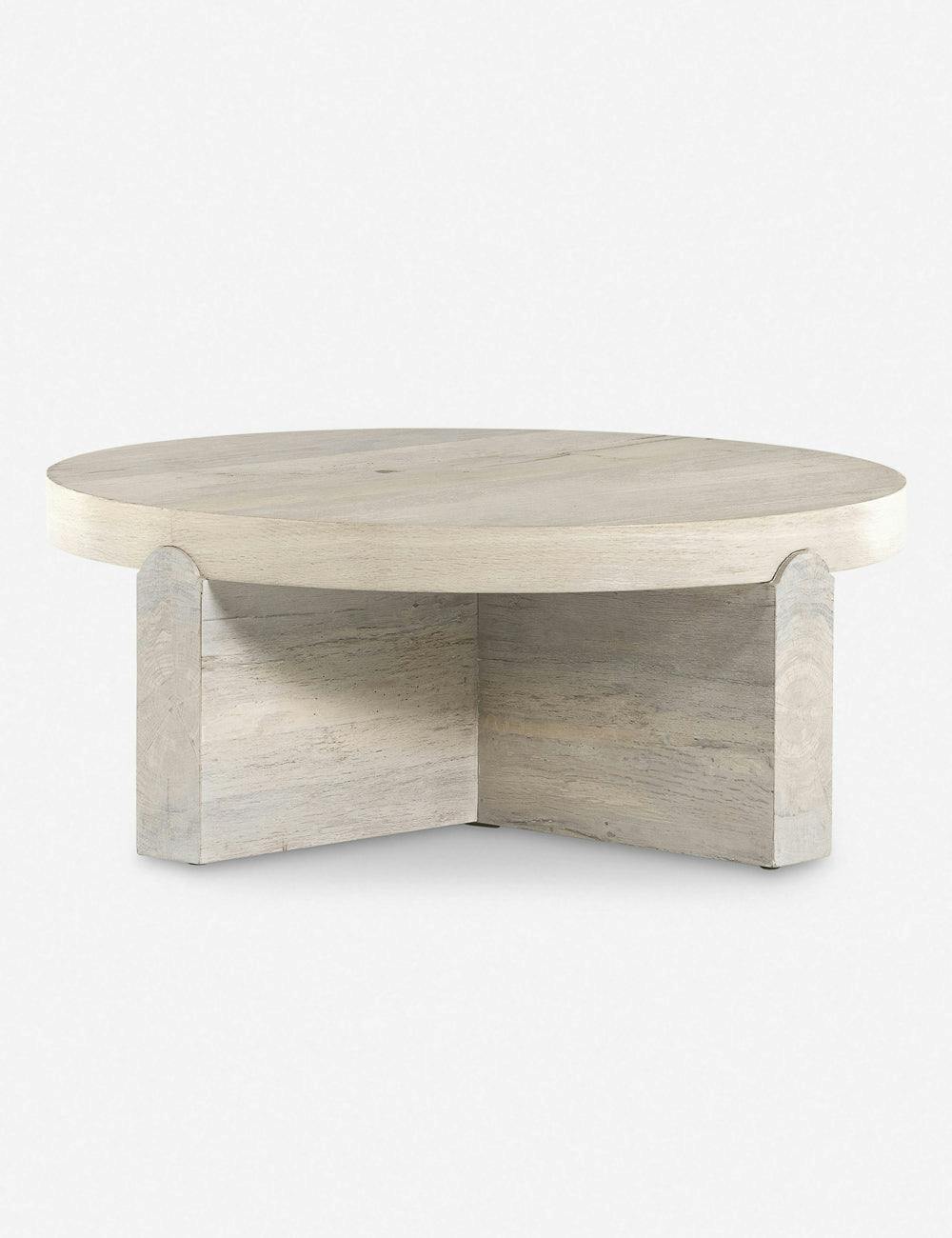 Contemporary Denver 40" Round White Wood Coffee Table